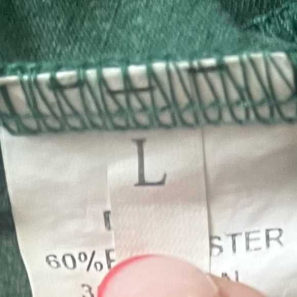 Women L green casual launch pants elastic waist drawstring straight leg - Picture 12 of 12